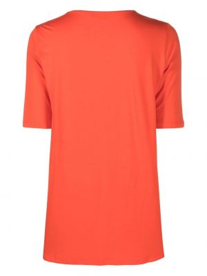 Tričko s výstřihem do v relaxed fit Le Tricot Perugia oranžové