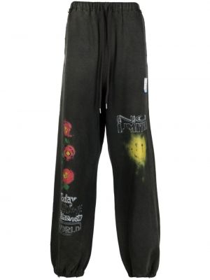 Памучни спортни панталони с принт Maison Mihara Yasuhiro черно