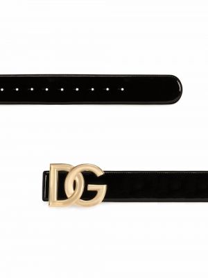 Cinturón de charol con hebilla Dolce & Gabbana negro