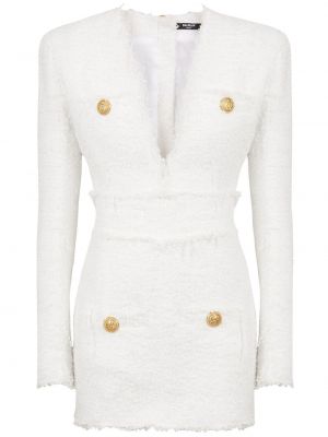 Tweed dress Balmain hvit