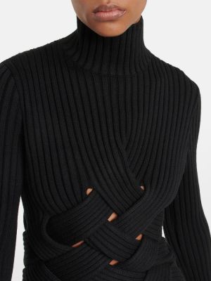 Vilnas džemperis ar augstu apkakli Bottega Veneta melns