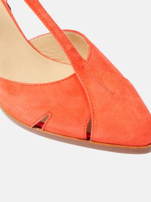 Велурени полуотворени обувки Gabriela Hearst оранжево