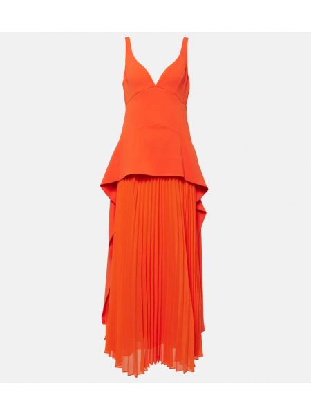 Pliszírozott hosszú ruha Simkhai narancsszínű