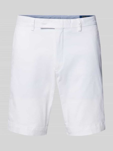 Bermudy slim fit w jednolitym kolorze Ralph Lauren białe