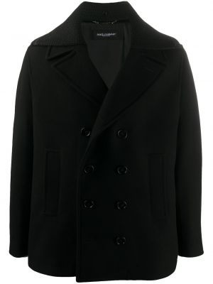 Μάλλινο παλτό κασμίρ Dolce & Gabbana μαύρο