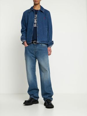 Kurtka jeansowa na guziki Ami Paris niebieska