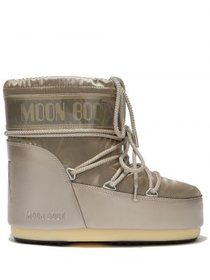Nėriniuotos auliniai batai su raišteliais chunky Moon Boot sidabrinė