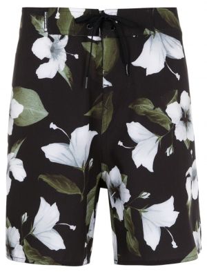 Pantaloni scurți cu model floral cu imagine Osklen negru