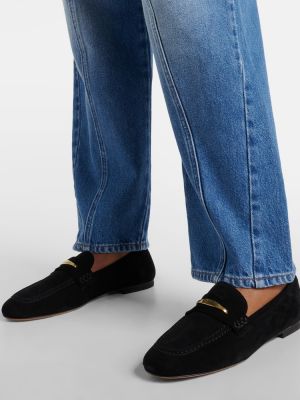 Pantofi loafer din piele de căprioară Isabel Marant negru
