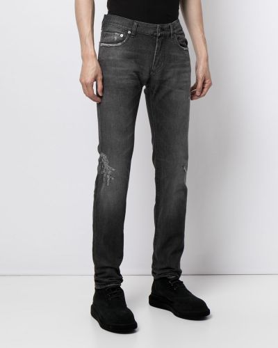 Slim fit skinny džíny s oděrkami Dolce & Gabbana černé