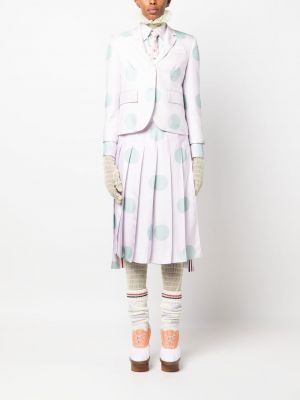 Puntíkaté hedvábné sukně s potiskem Thom Browne růžové