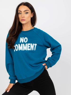 Kapučdžemperis ar uzrakstiem Fashionhunters zils