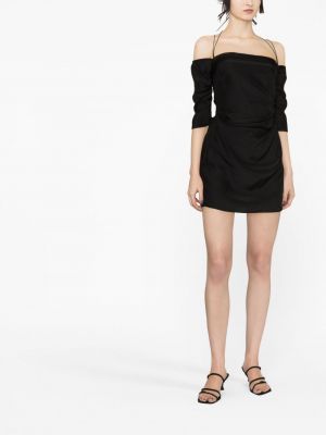 Černé hedvábné koktejlové šaty Gauge81