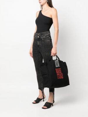Shopper handtasche mit print Ottolinger schwarz