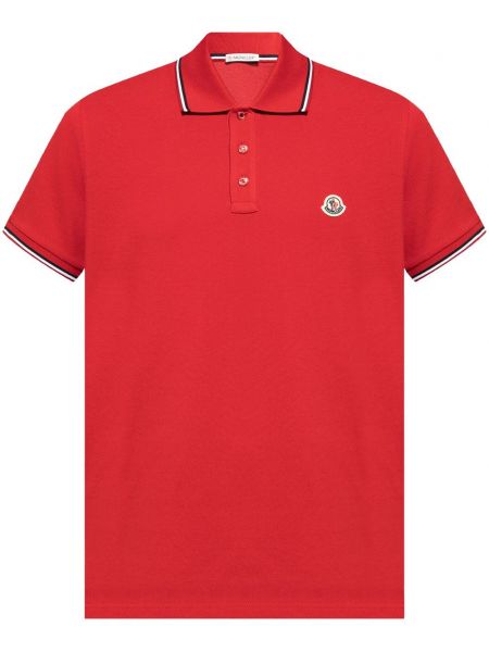 Pamuklu polo yaka tişört Moncler kırmızı