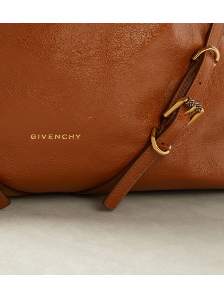 Iš natūralios odos rankinė su viršutine rankena Givenchy ruda