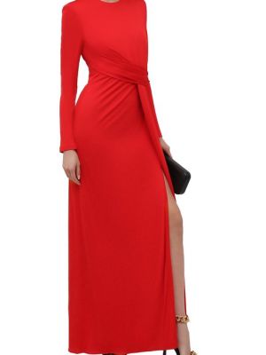 Платье из вискозы Alexander Mcqueen красное