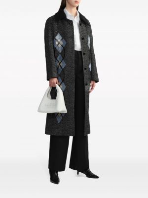Péřový kabát s knoflíky s potiskem Louis Shengtao Chen šedý