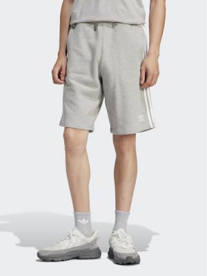 Prugaste sportske kratke hlače Adidas siva