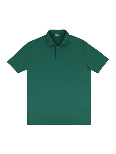 Poloshirt aus baumwoll mit kurzen ärmeln Zanone grün