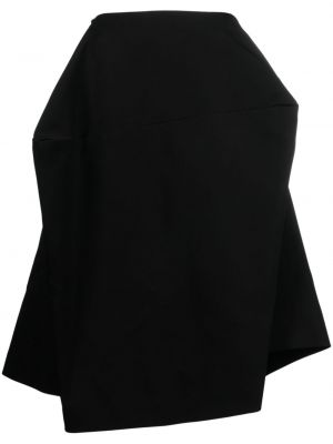 Asymetrická vlnená midi sukňa Comme Des Garçons čierna
