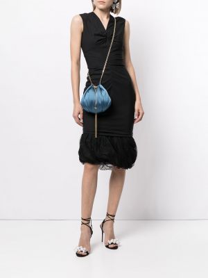 Vestido sin mangas con volantes Louis Vuitton negro