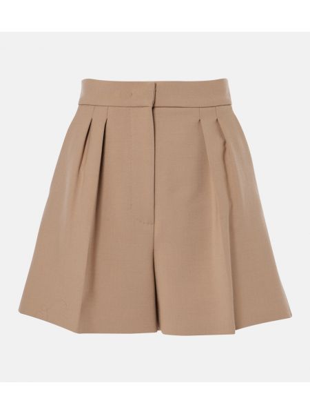 Hög midja shorts i ull Max Mara beige