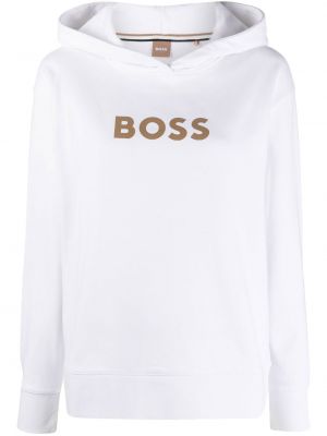 Kapučdžemperis ar apdruku Boss balts