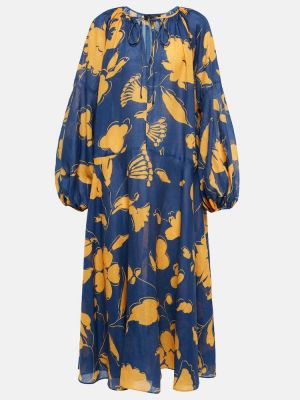 Květinové midi šaty Lee Mathews modré