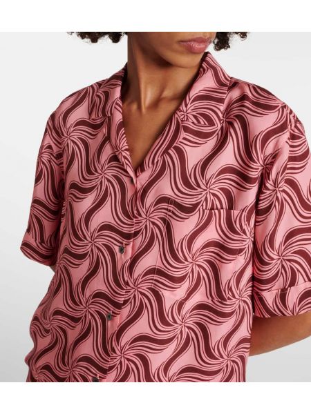 Риза с принт Dries Van Noten розово