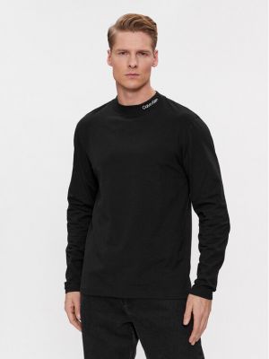 T-shirt a maniche lunghe Calvin Klein nero