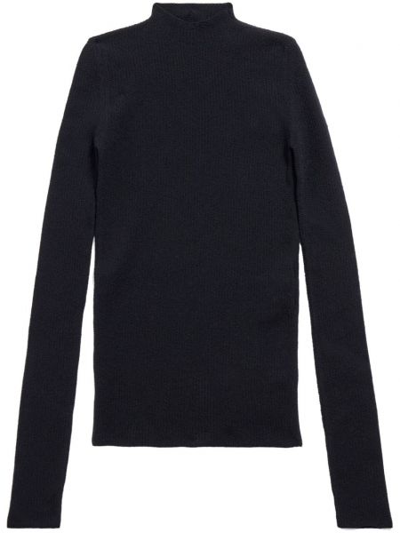 Плетен пуловер с кръгло деколте Balenciaga черно