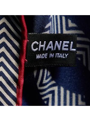 Jedwabna szal Chanel Vintage niebieska