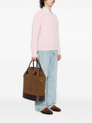 Wildleder shopper handtasche Gucci braun