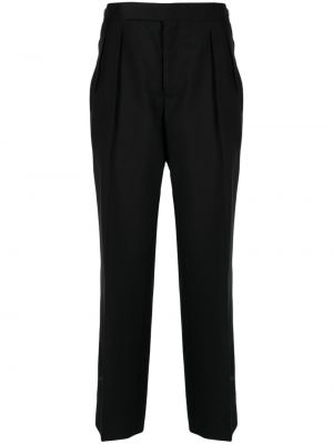 Vlněné rovné kalhoty Paul Smith černé