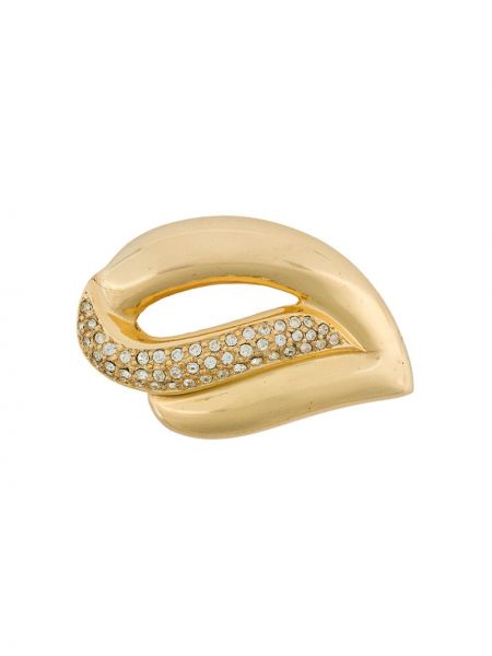 Broche de cristal Christian Dior dorado