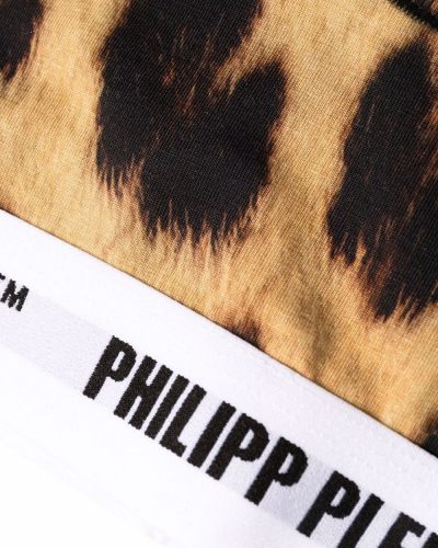 Leopardí podprsenka s potiskem Philipp Plein hnědá