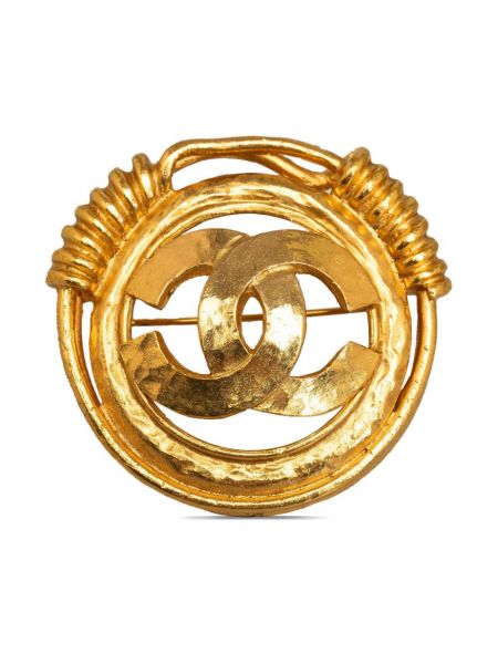 Pozlacená brož Chanel Pre-owned zlatá