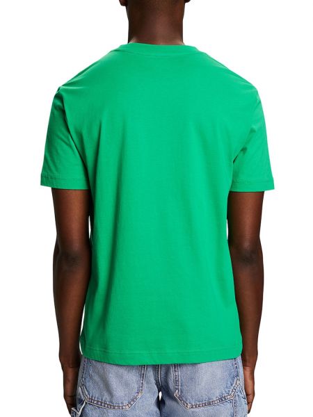 Хлопковая футболка Esprit зеленая