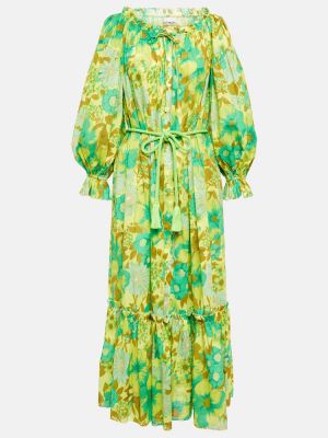 Sukienka midi w kwiatki Alã©mais zielona