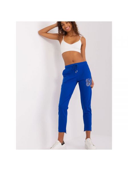 Sportovní kalhoty s aplikacemi Fashionhunters modré