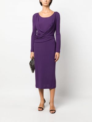 Midi kleita ar drapējumu Alberta Ferretti violets