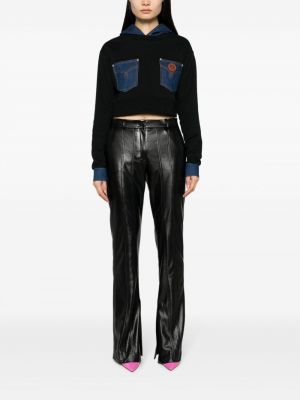 Medvilninis džemperis su gobtuvu Moschino Jeans juoda