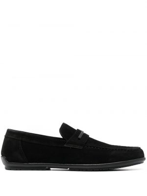Semišové loafersy Calvin Klein čierna