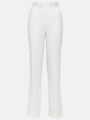 Kõrge vöökohaga sirged püksid Victoria Beckham valge