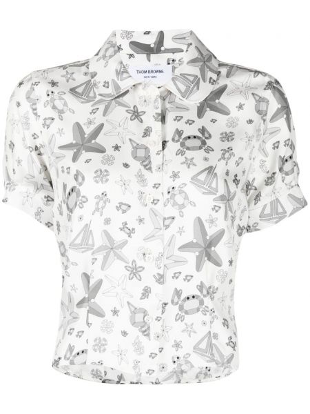 Svilena košulja s printom Thom Browne