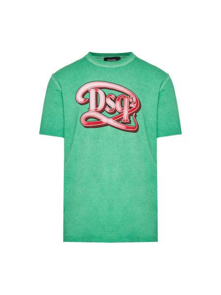 Koszulka bawełniana Dsquared2 zielona