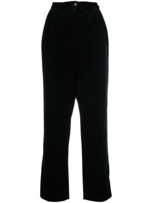 Černé sametové rovné kalhoty Valentino Pre-owned