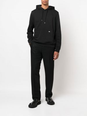 Flisas siuvinėtas džemperis su gobtuvu Woolrich juoda
