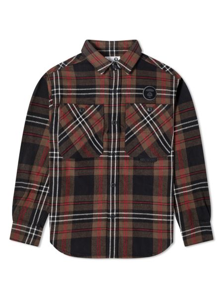 Рубашка Aape Check Flannel, Black Brown